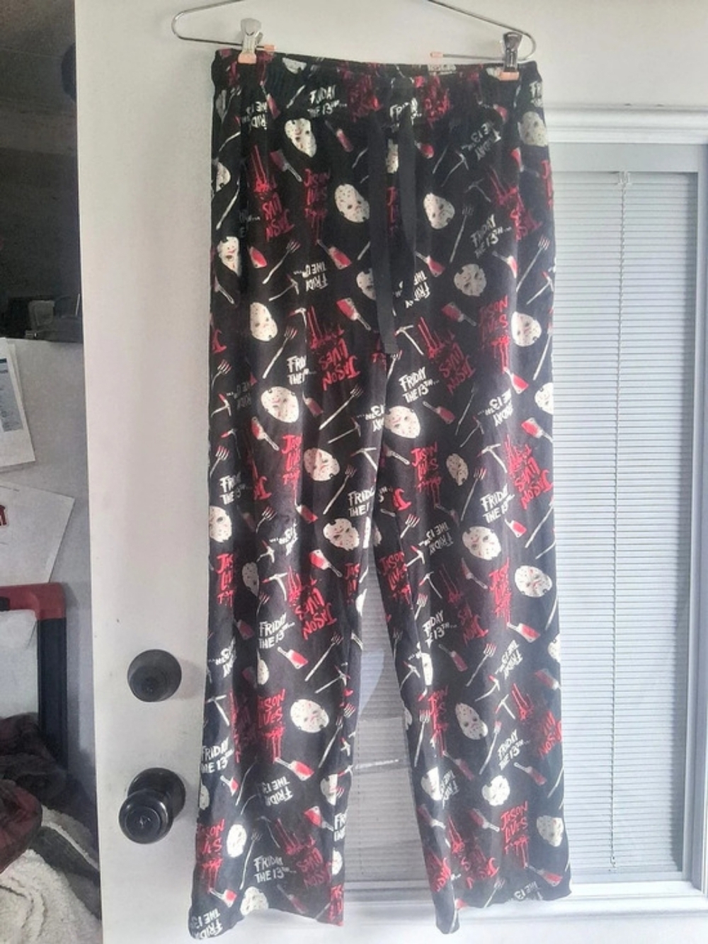 Friday the 13th Jason Lives Pajama Pants Black & Red Medium